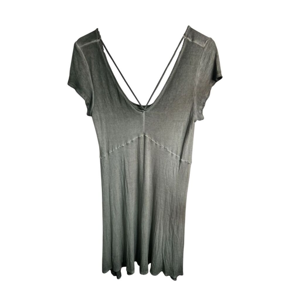 American Eagle Women's Green Knee Length V-Neck Dress Standard Size L Casual